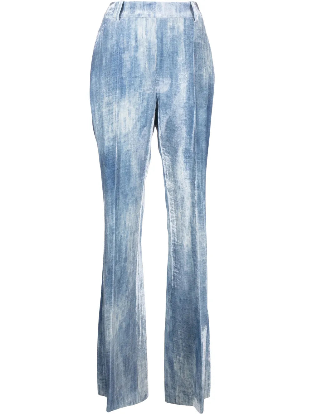 High-Waist Bootcut Velvet Trousers