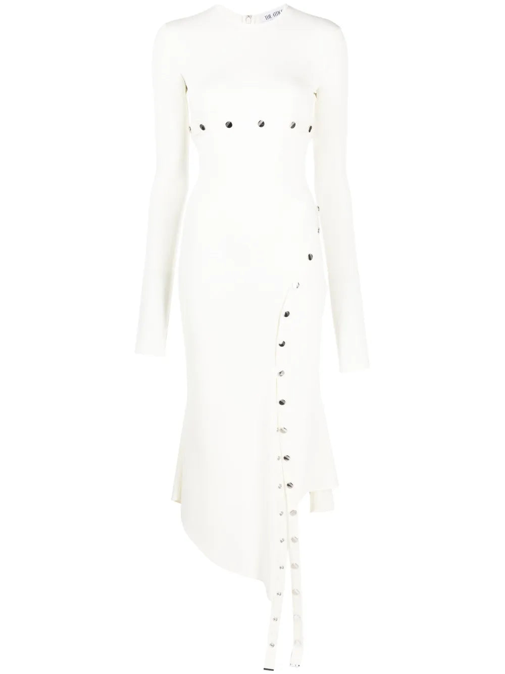 Long-Sleeve Asymmetric Midi Dress