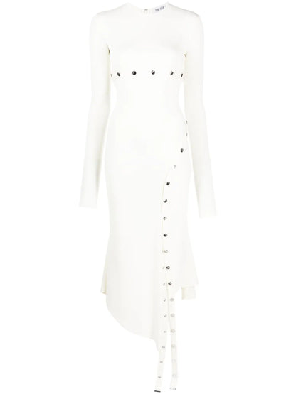 Long-Sleeve Asymmetric Midi Dress