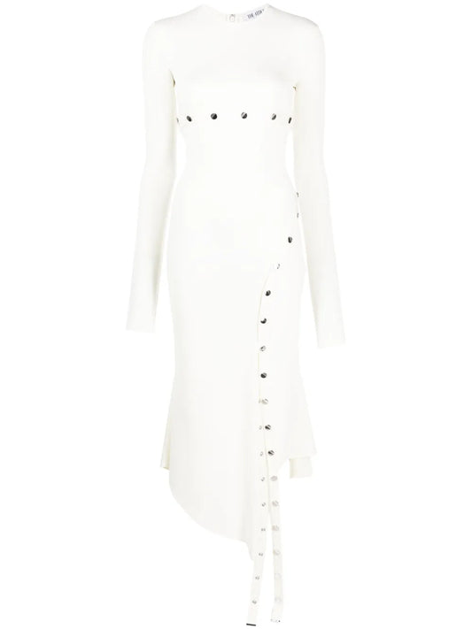 Long-Sleeve Asymmetric Midi Dress