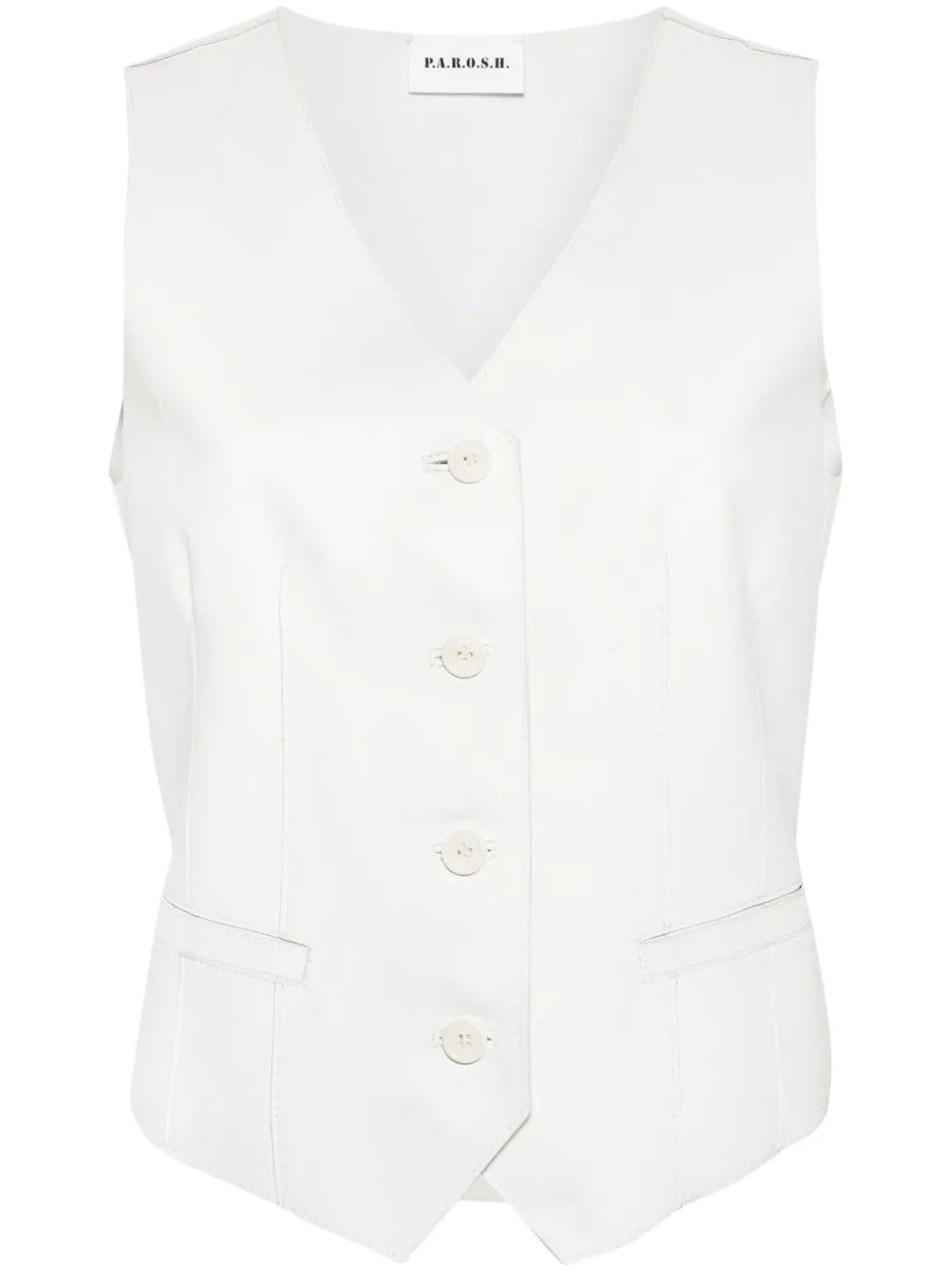 Single-Breasted Leather Waistcoat