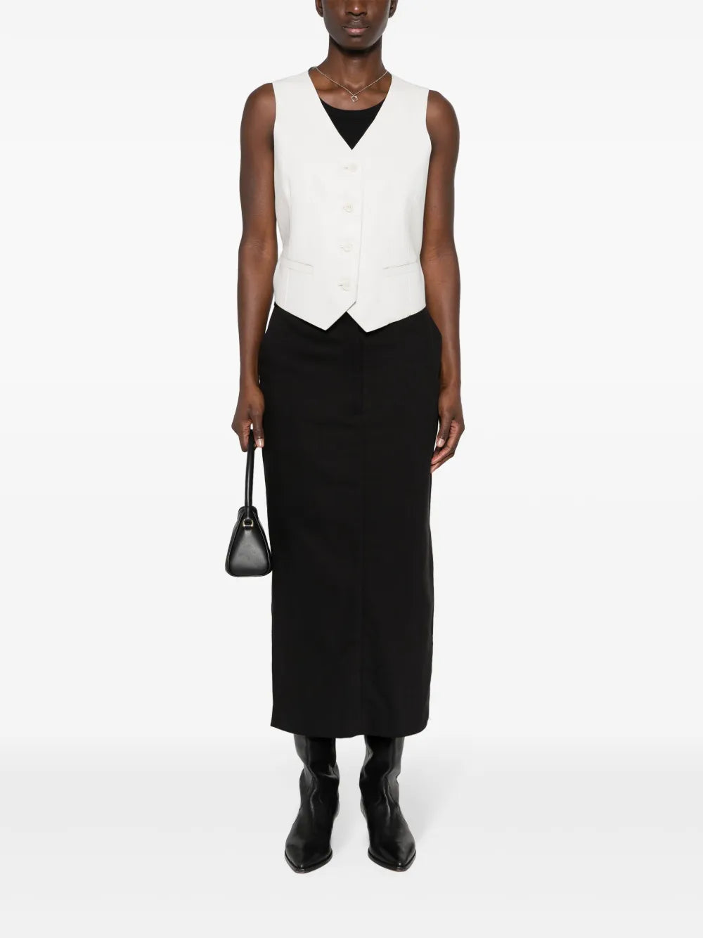 Single-Breasted Leather Waistcoat