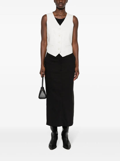 Single-Breasted Leather Waistcoat