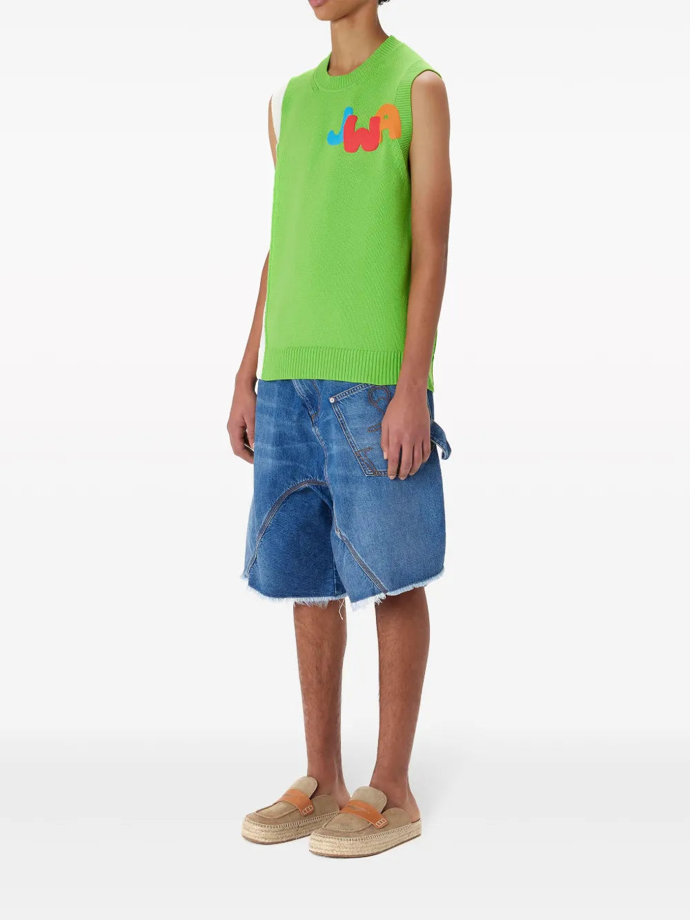 Jwa Two-Tone Knitted Vest