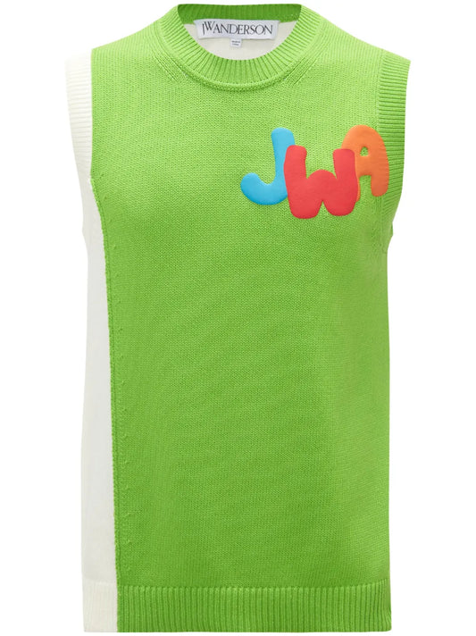 Jwa Two-Tone Knitted Vest
