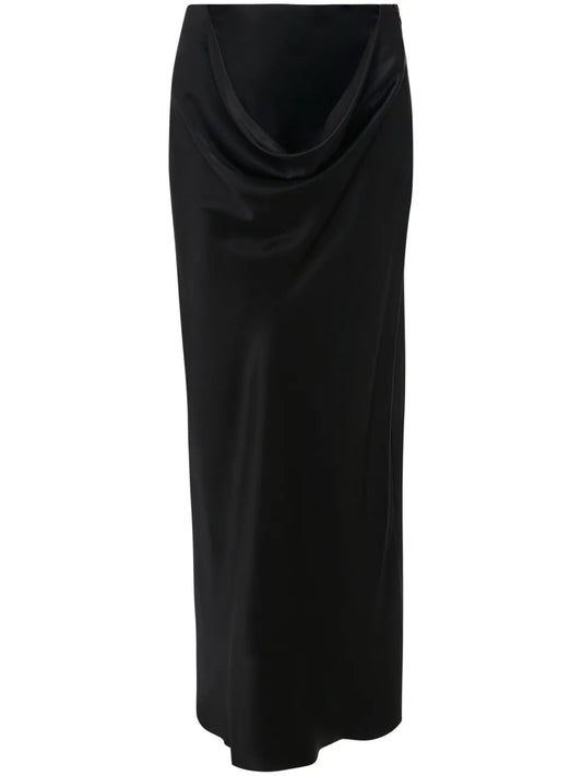 Draped Silk Maxi Skirt