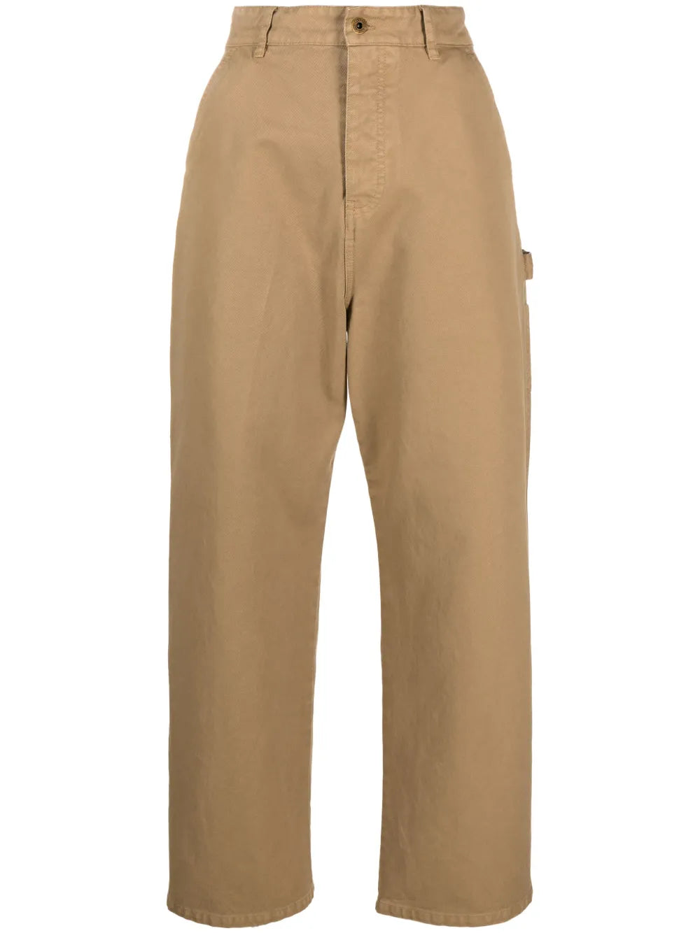 Logo-Patch Straight-Leg Cotton Trousers