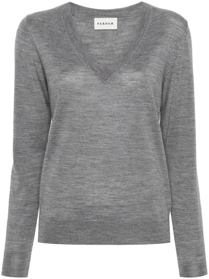 V-Neck Fine-Knit Jumper