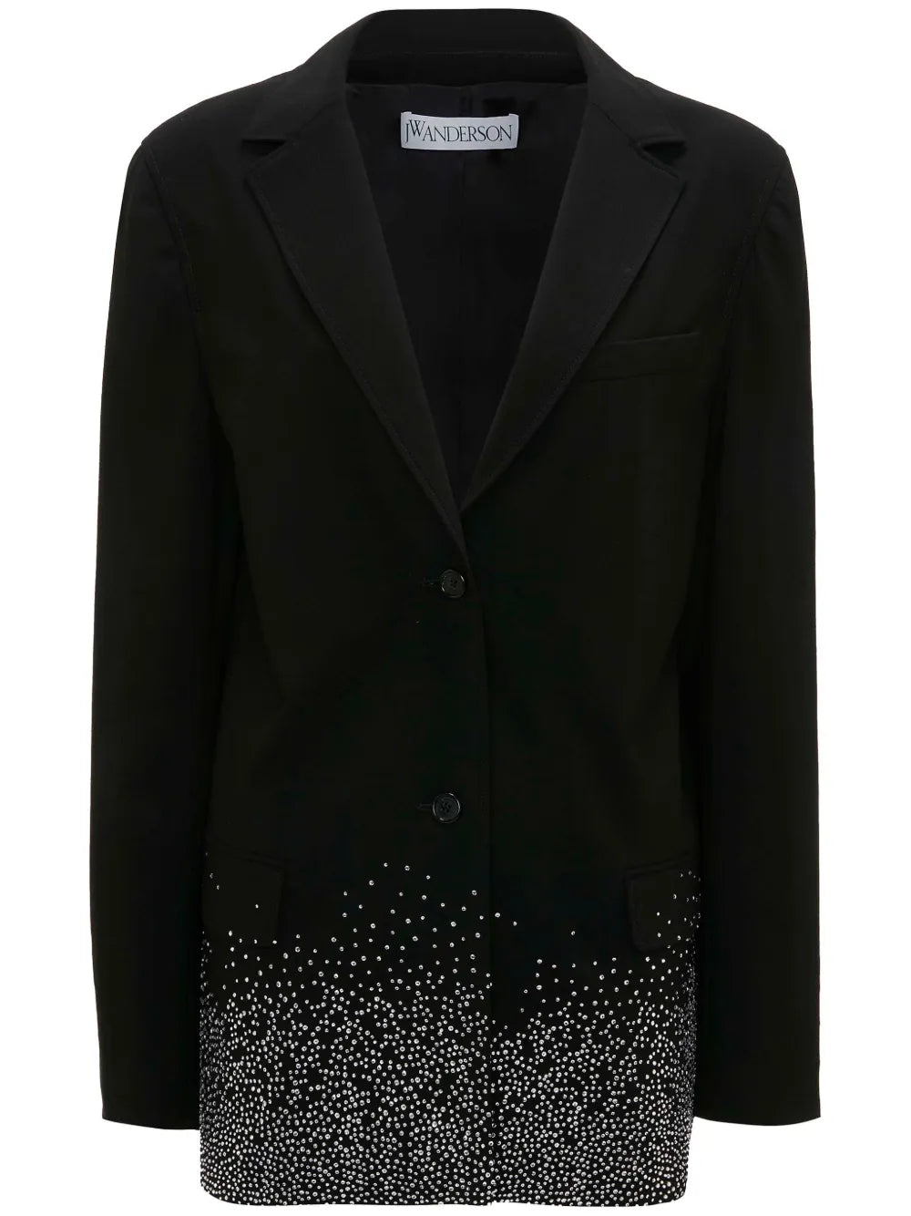 Crystal-Embellished Single-Breasted Blazer