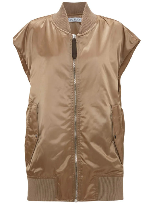 Satin-Finish Bomber Gilet
