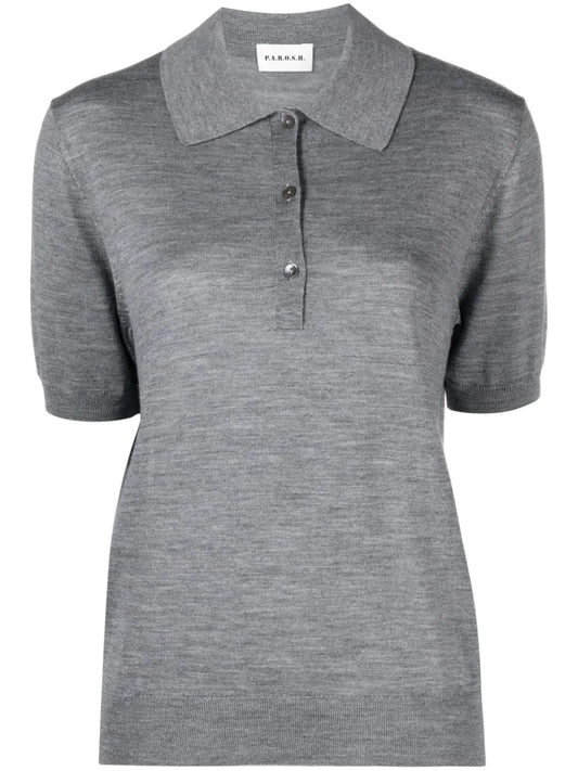 Marl-Knit Polo Shirt