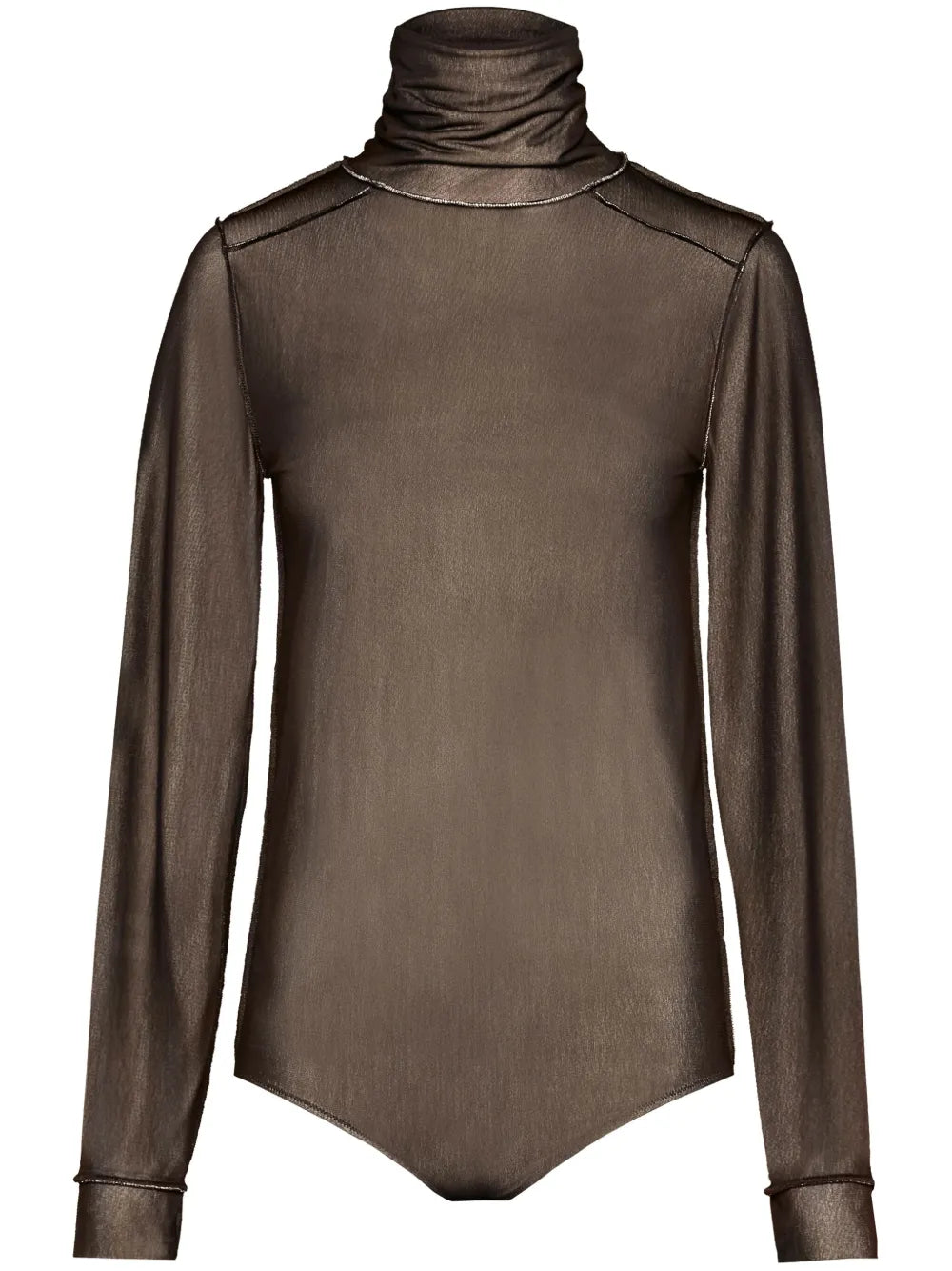 Sheer Long-Sleeve Jersey Bodysuit