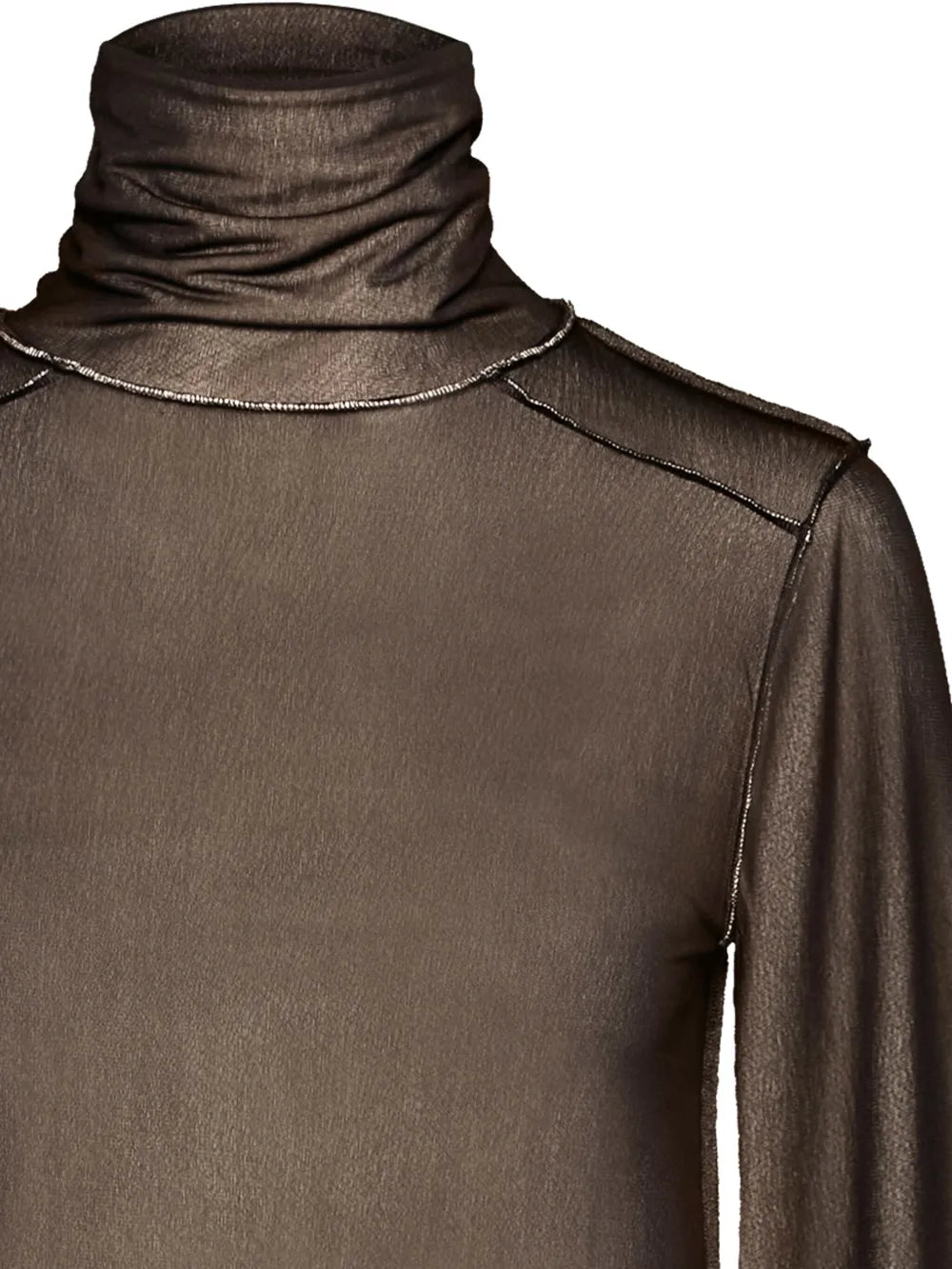 Sheer Long-Sleeve Jersey Bodysuit