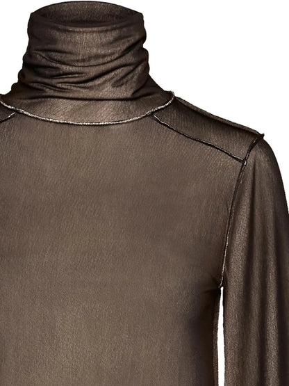 Sheer Long-Sleeve Jersey Bodysuit