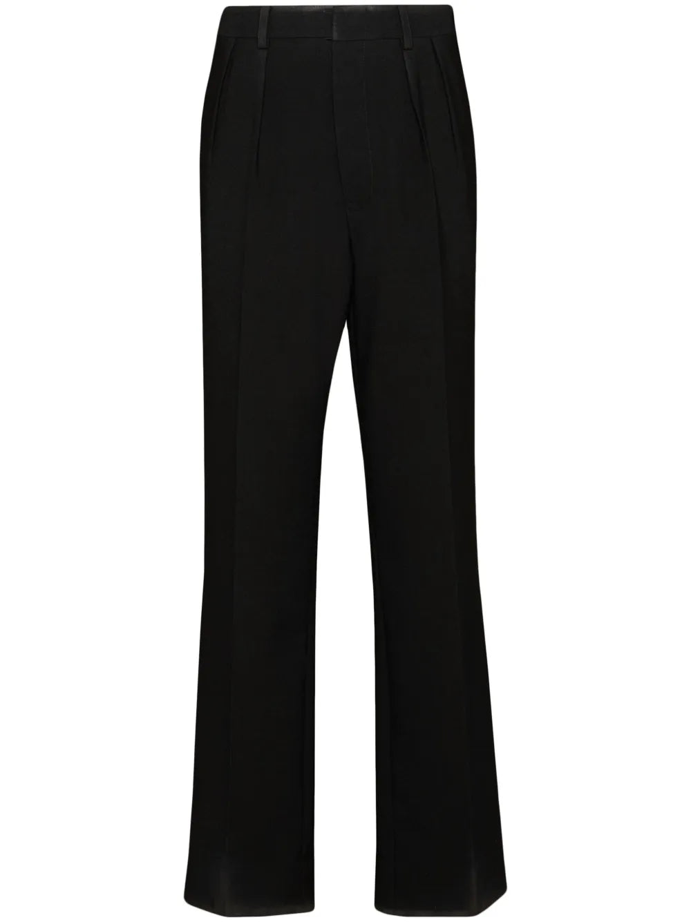 Straight-Leg Gabardine Wool Trousers