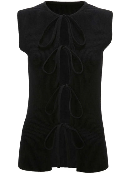 Bow-Tie Ribbed Tank Top