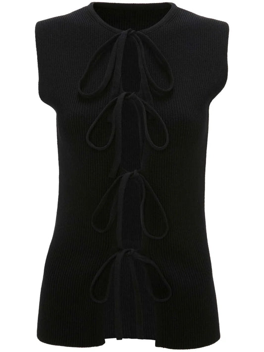 Bow-Tie Ribbed Tank Top