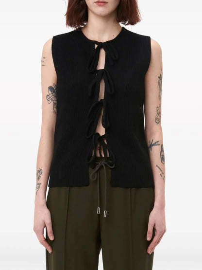 Bow-Tie Ribbed Tank Top