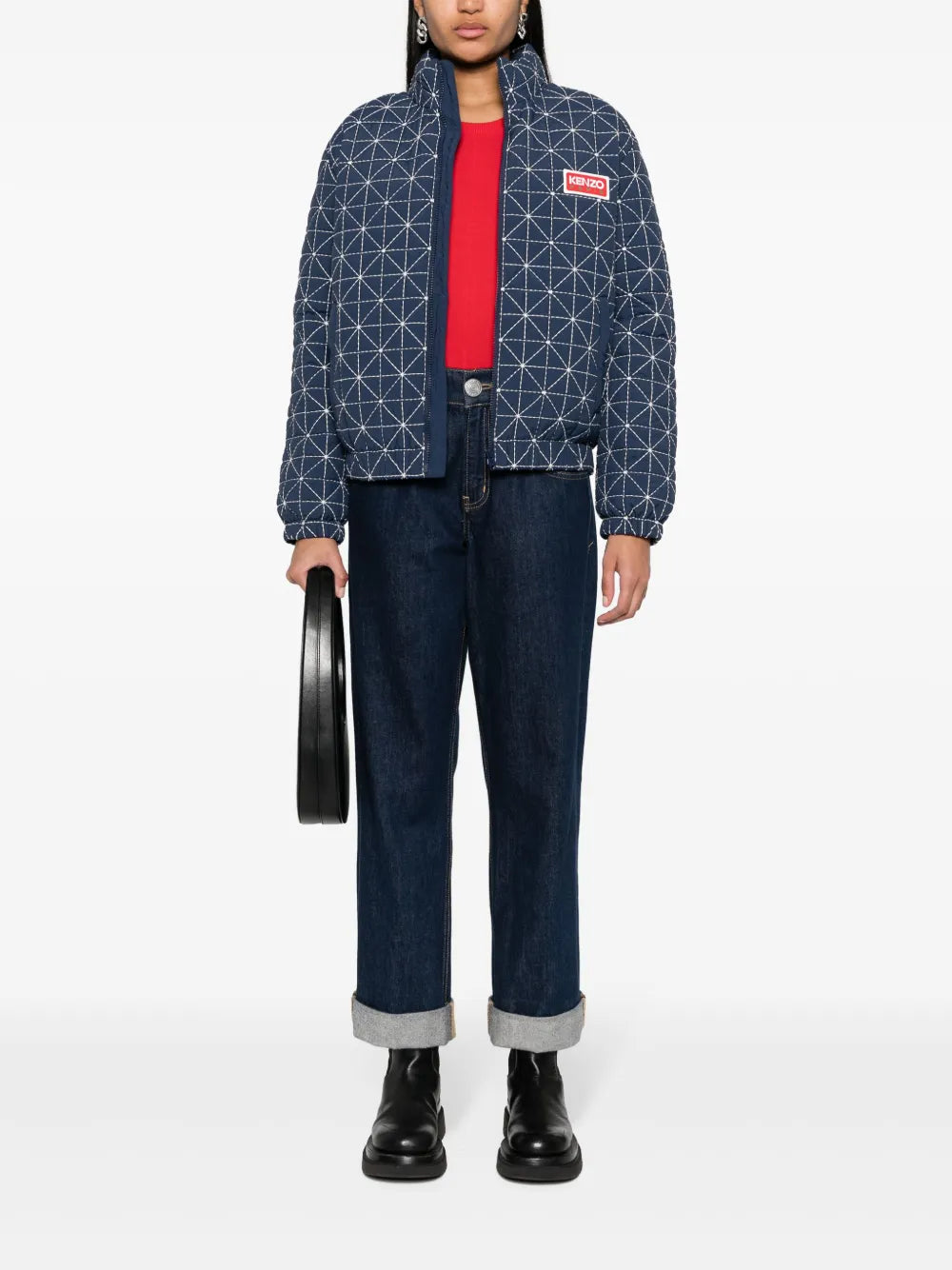 Sashiko Stitch Puffer Jacket
