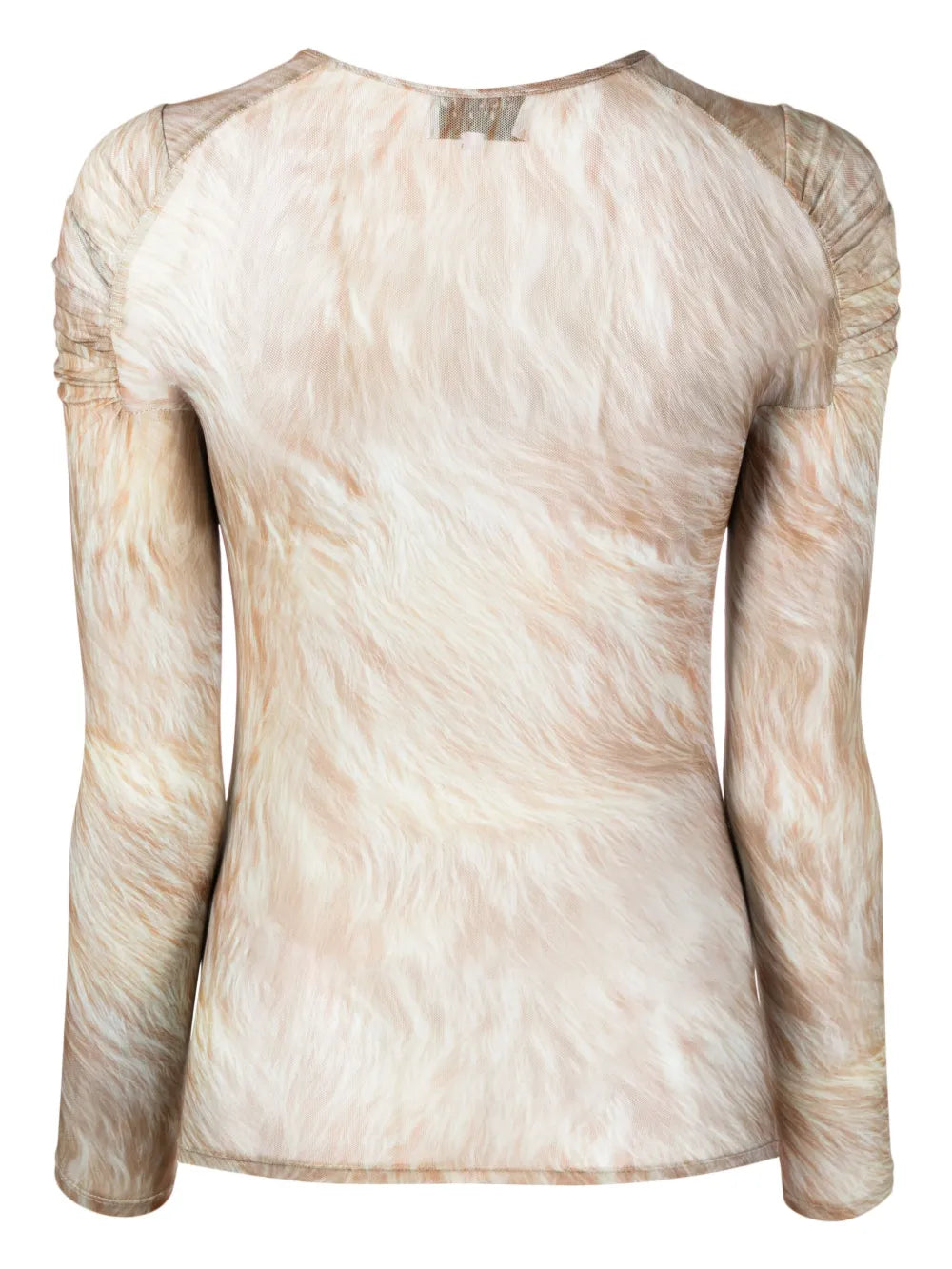 Arc Blonde Fur-Print Mesh Top