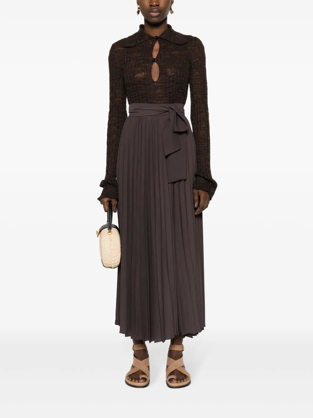 Palmer Pleated Midi Skirt