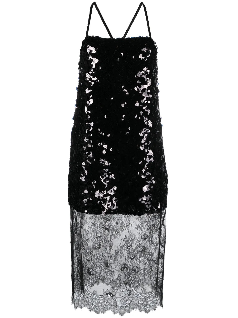 Sequinned Midi Slip Dress