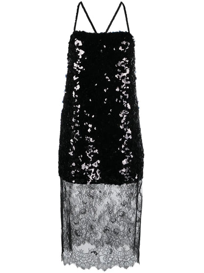 Sequinned Midi Slip Dress
