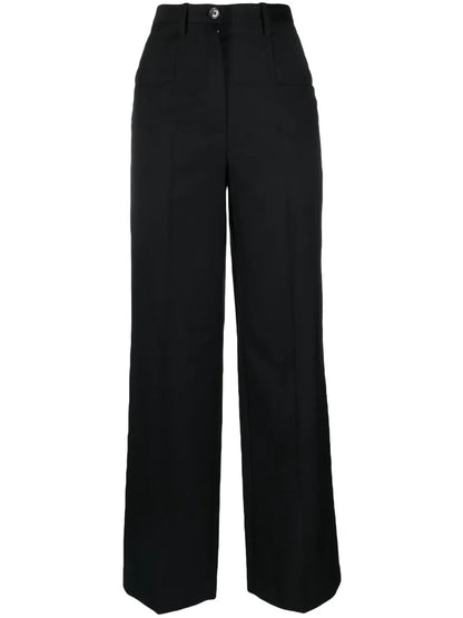 Straight Wool Tailored Trousers