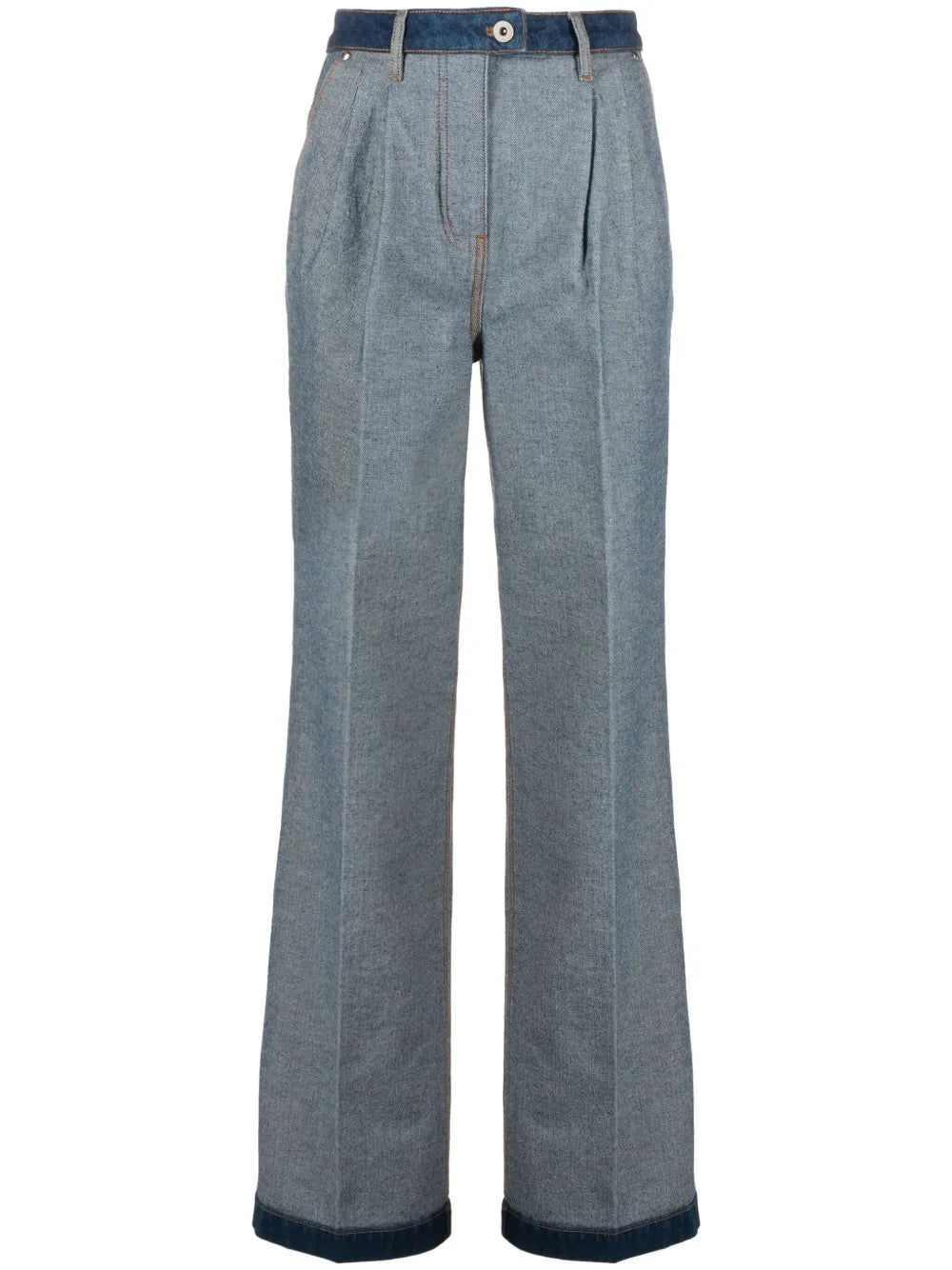 High-Rise Upside-Down Straight-Leg Jeans
