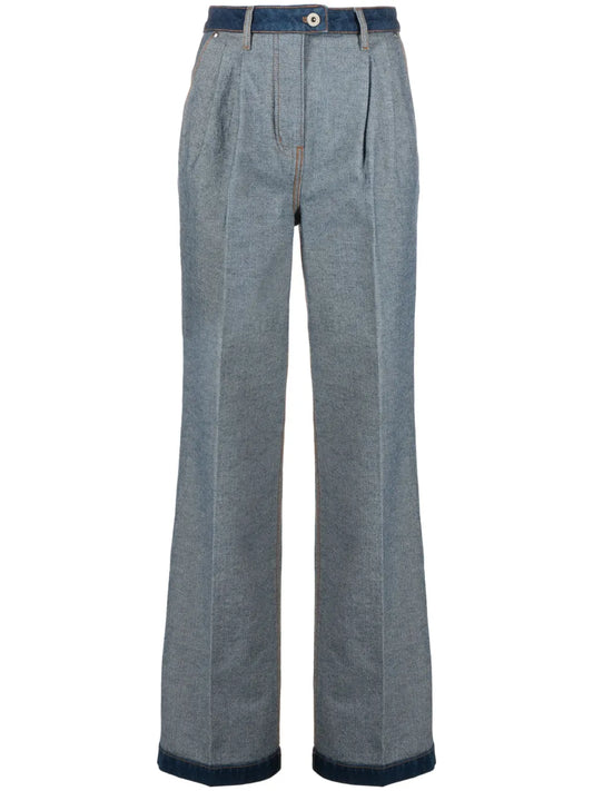 High-Rise Upside-Down Straight-Leg Jeans