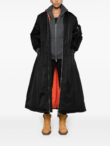 Gabardine Flared Padded Coat