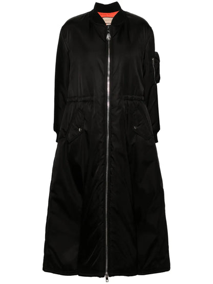 Gabardine Flared Padded Coat