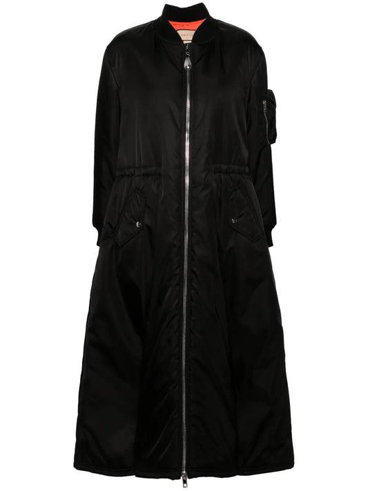 Gabardine Flared Padded Coat