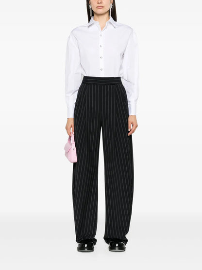 Crystal-Buttons Poplin Shirt