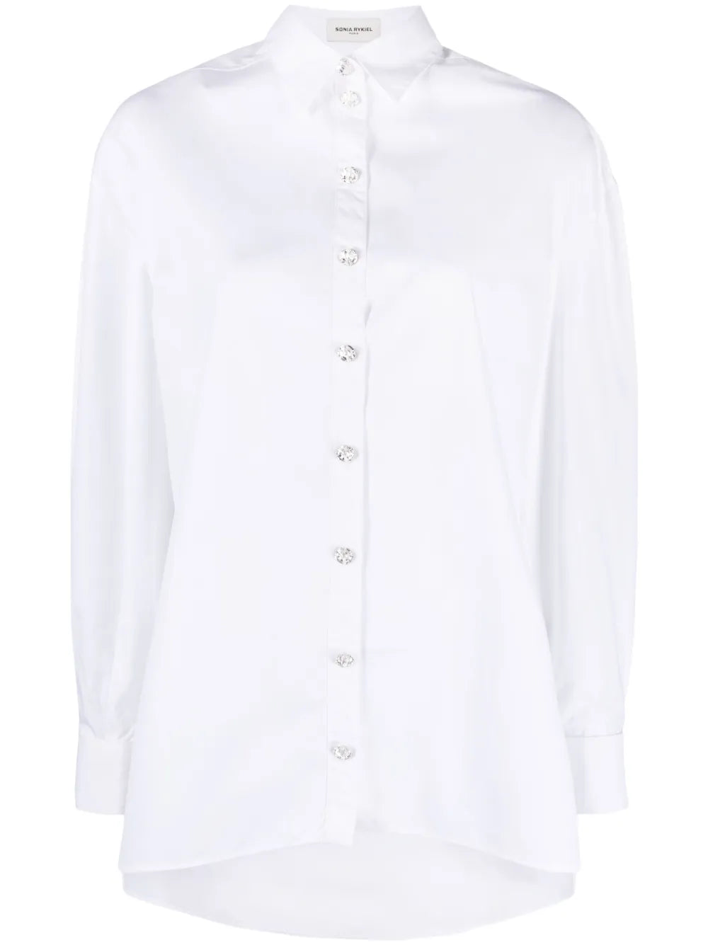 Crystal-Buttons Poplin Shirt