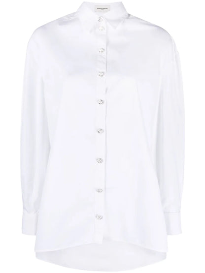 Crystal-Buttons Poplin Shirt