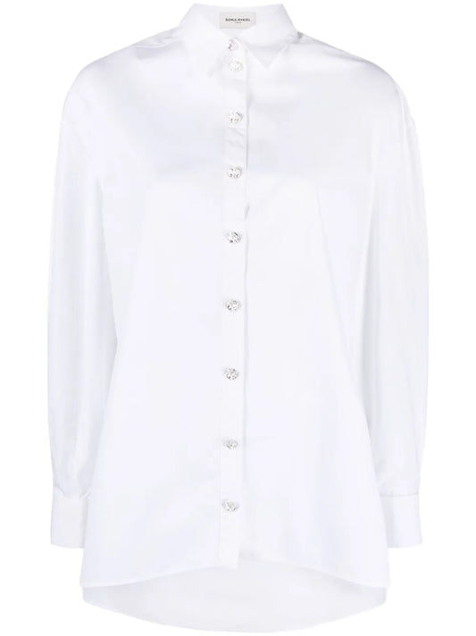 Crystal-Buttons Poplin Shirt