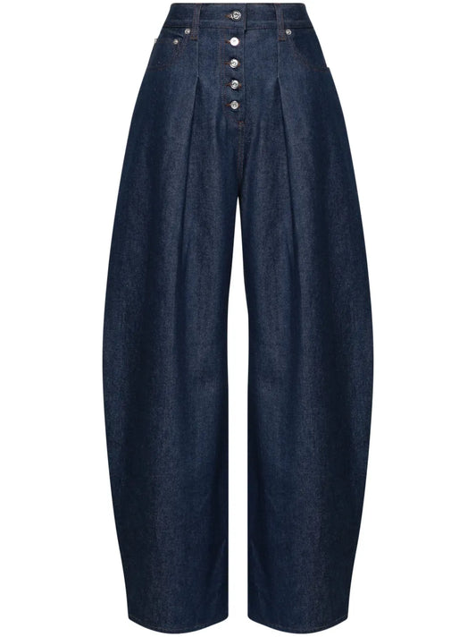 Le De-Nimes Ovalo Mid-Rise Wide-Leg Jeans