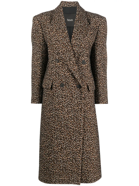 Martina Leopard-Print Virgin Wool Coat