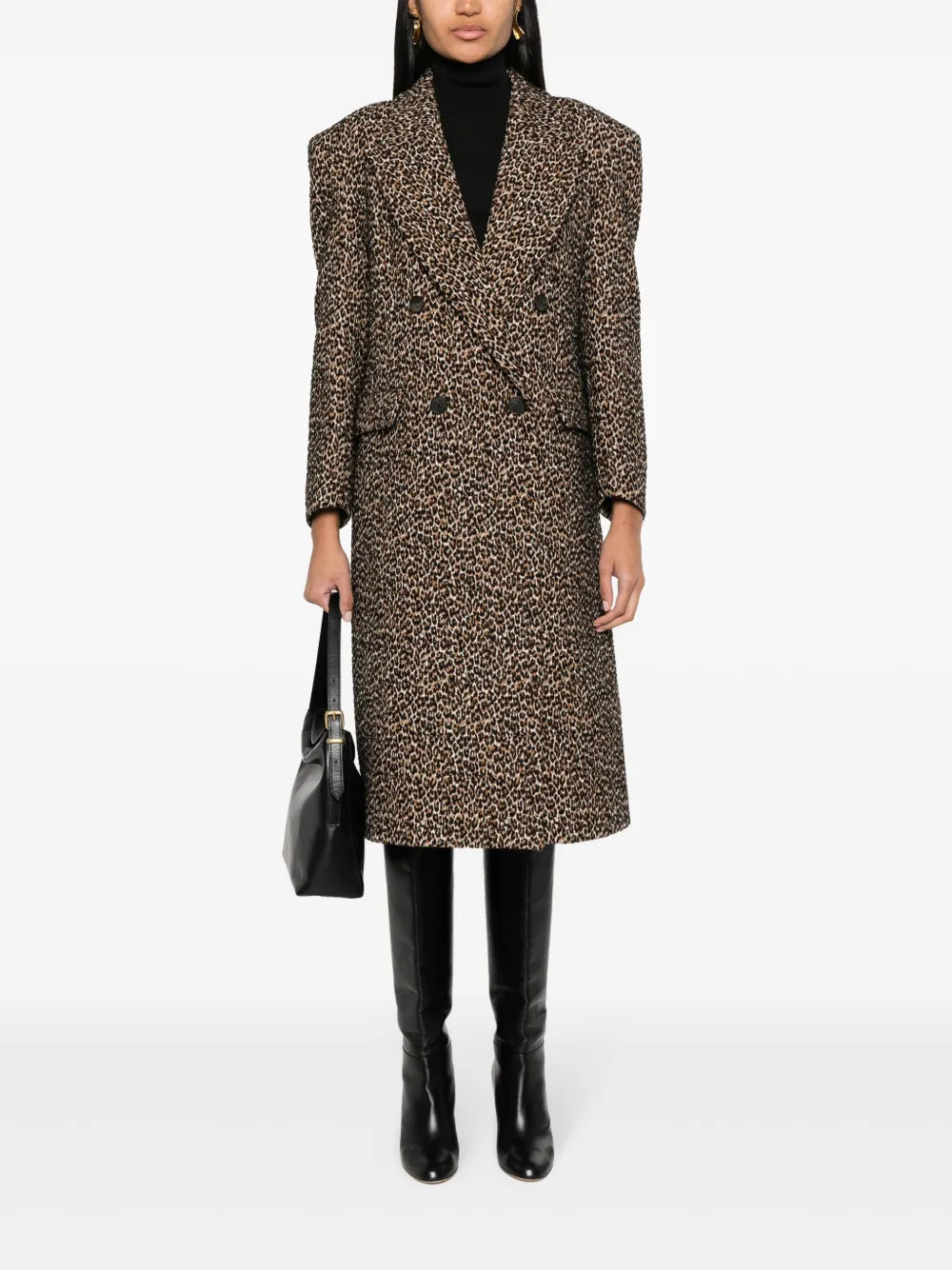 Martina Leopard-Print Virgin Wool Coat