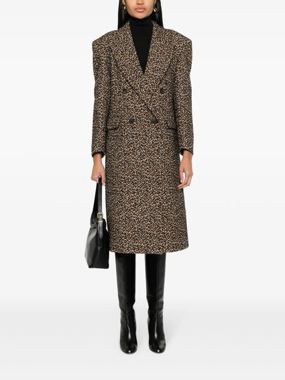 Martina Leopard-Print Virgin Wool Coat