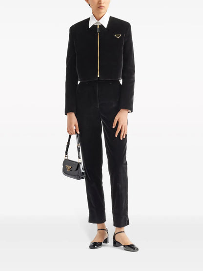Velvet Straight-Leg Trousers