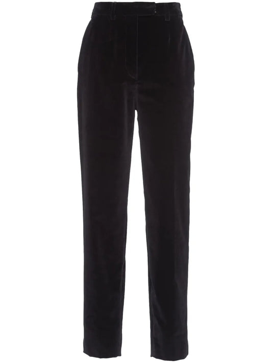 Velvet Straight-Leg Trousers