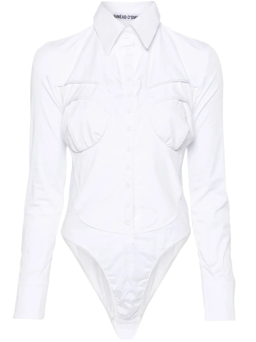 Classic-Collar Poplin Bodysuit