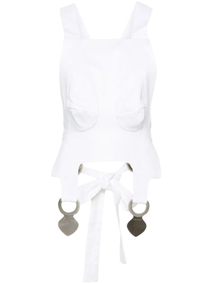 Square-Neck Cotton Crop Top