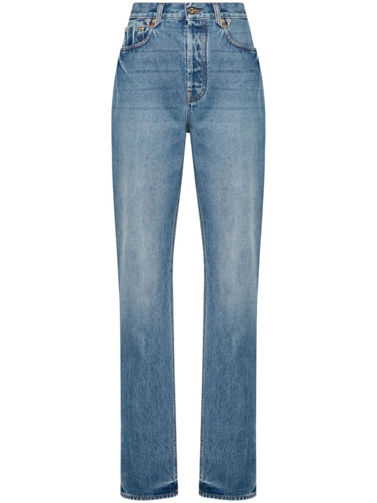 Le De-Nimes Droit High-Rise Straight Jeans