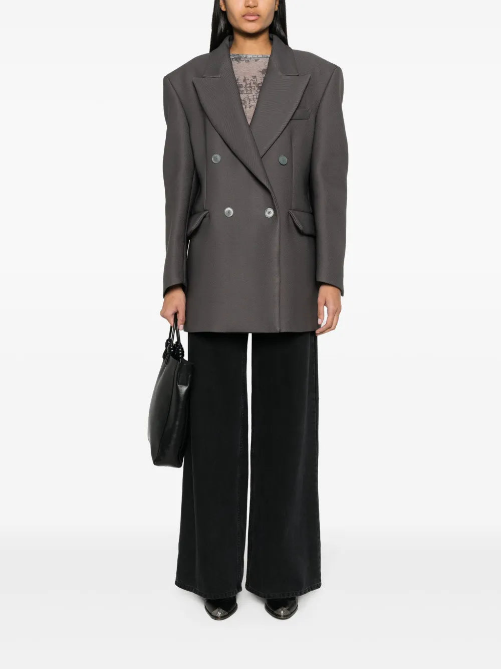 Peak-Lapel Double-Breasted Blazer