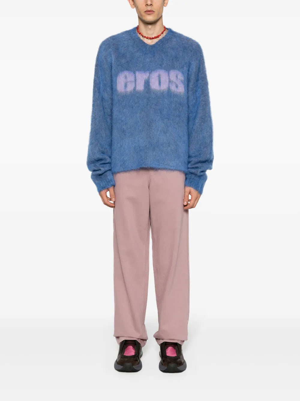 Baggy Logo-Plaque Straight-Leg Jeans