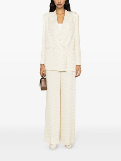 Alane Geometric-Print High-Waisted Trousers