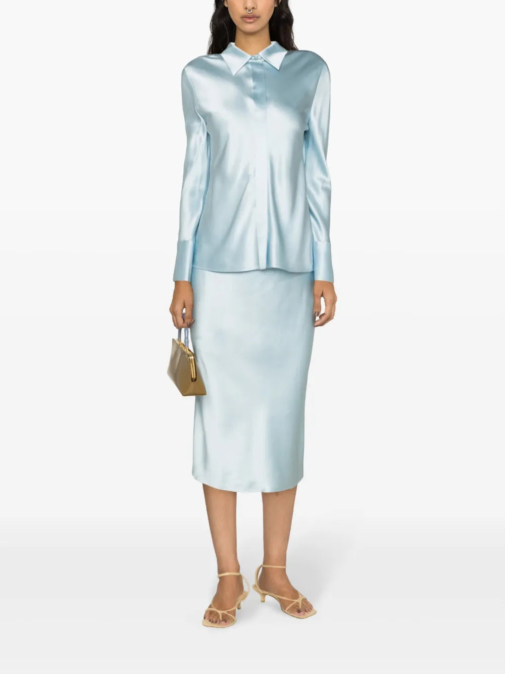 Satin-Finish Silk Shirt
